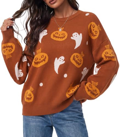 Women's Drop Shoulder Long Sleeve Fall Knit Pullover