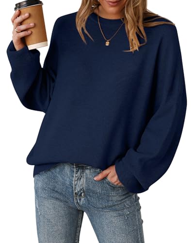 Women's Drop Shoulder Long Sleeve Fall Knit Pullover