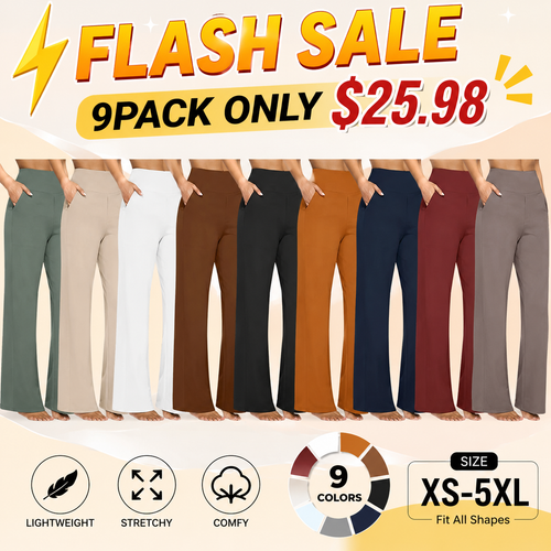💚Women’s High-Waist Wide Leg Pants – Business Casual Yoga Dress Pants with Pockets