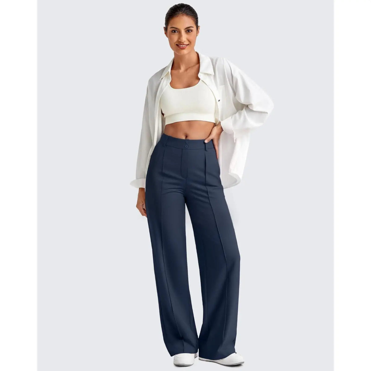 Women's Straight Leg Ponte Yoga Pants with Pockets