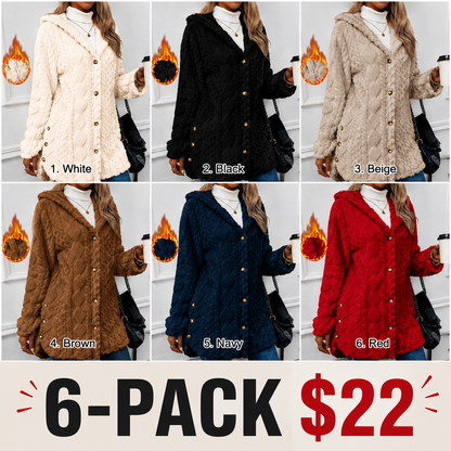 2026 Women's Hooded Cardigan Long Sleeve Coat