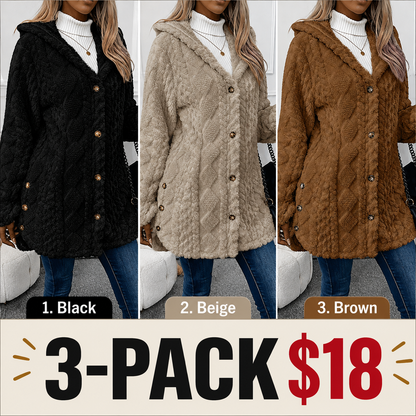 2026 Women's Hooded Cardigan Long Sleeve Coat