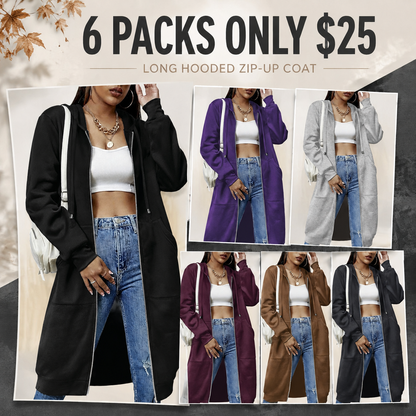 Women's Zip Up Fleece Hoodie Tunic Jacket