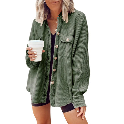 Women's Loose Fit Waffle Knit Shacket